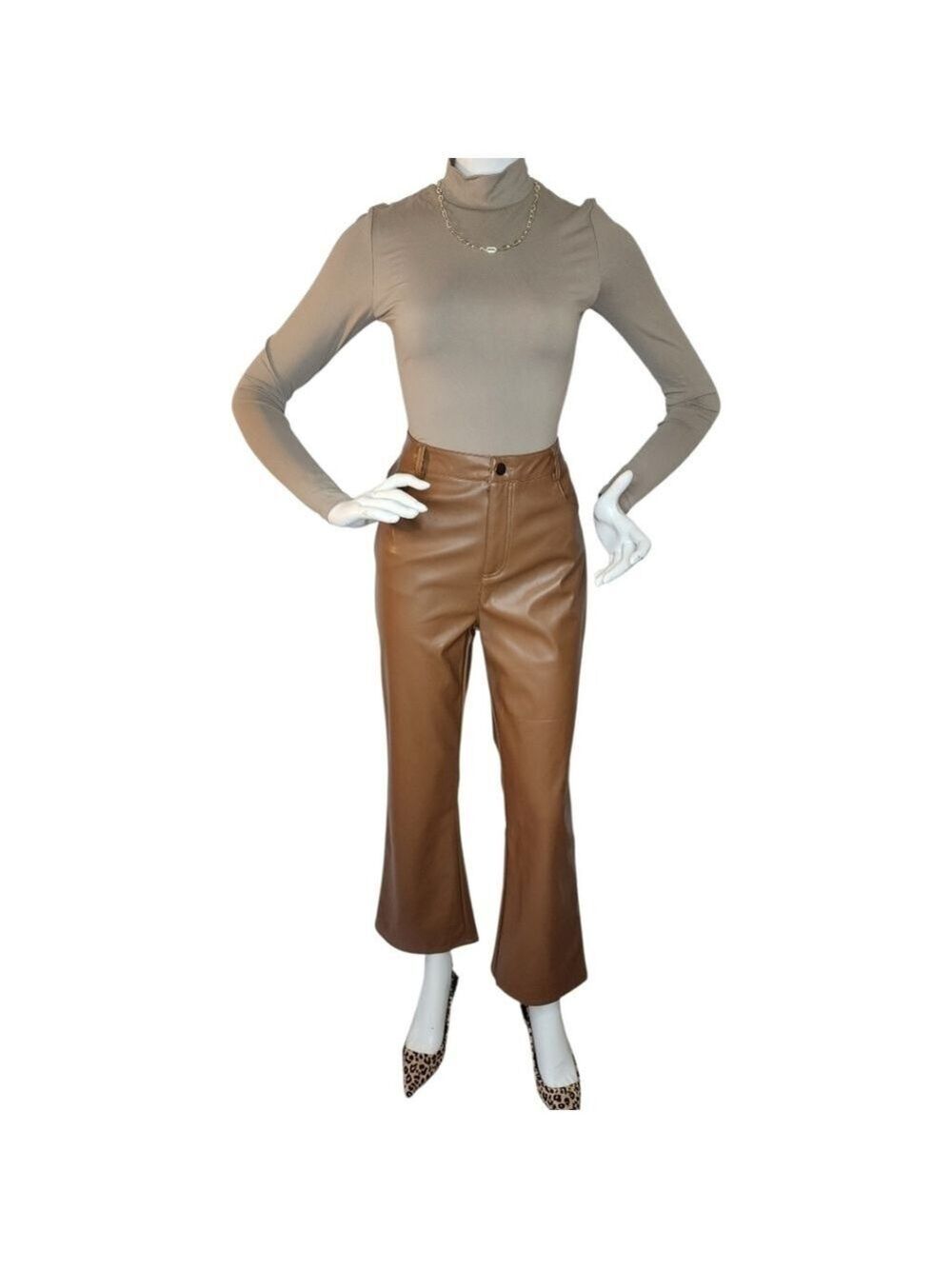 NWT Second Skin RD Style Mika Mock Neck Bodysuit Small Nomad Neutral